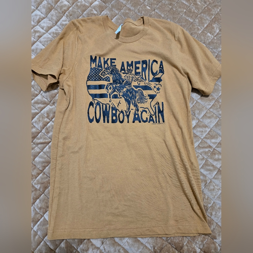 Make America Cowboy Again Short Sleeve Tee - Tan